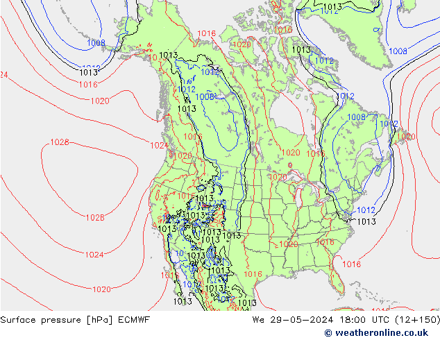 приземное давление ECMWF ср 29.05.2024 18 UTC