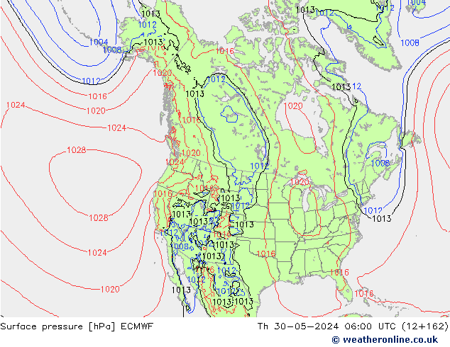 Yer basıncı ECMWF Per 30.05.2024 06 UTC