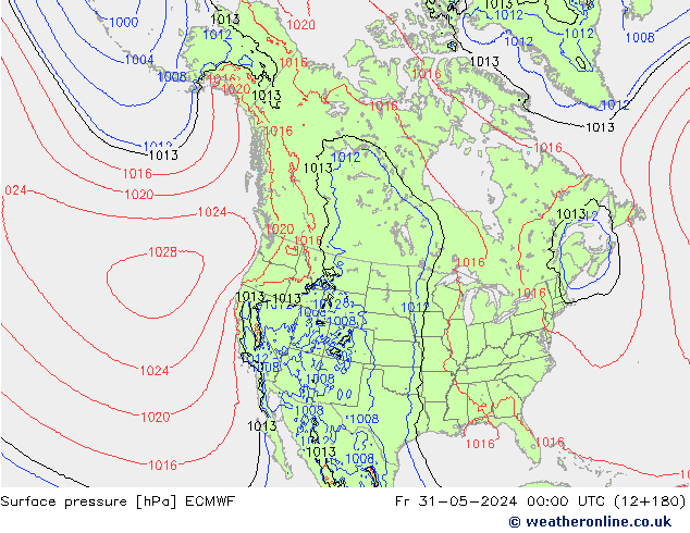 pression de l'air ECMWF ven 31.05.2024 00 UTC