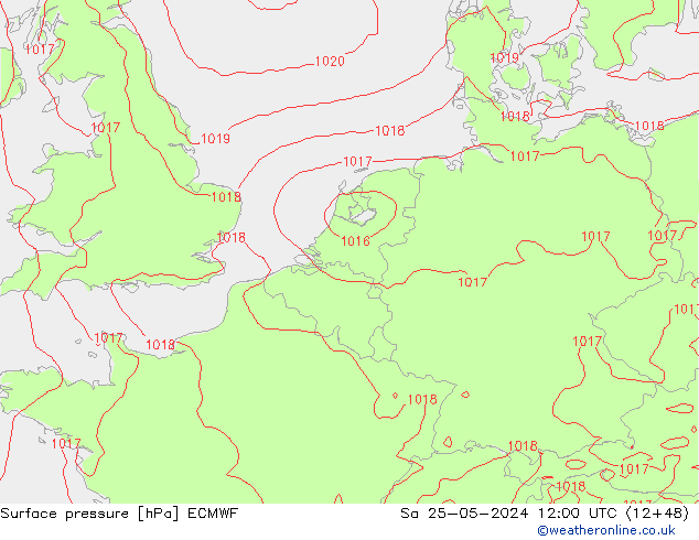 Luchtdruk (Grond) ECMWF za 25.05.2024 12 UTC