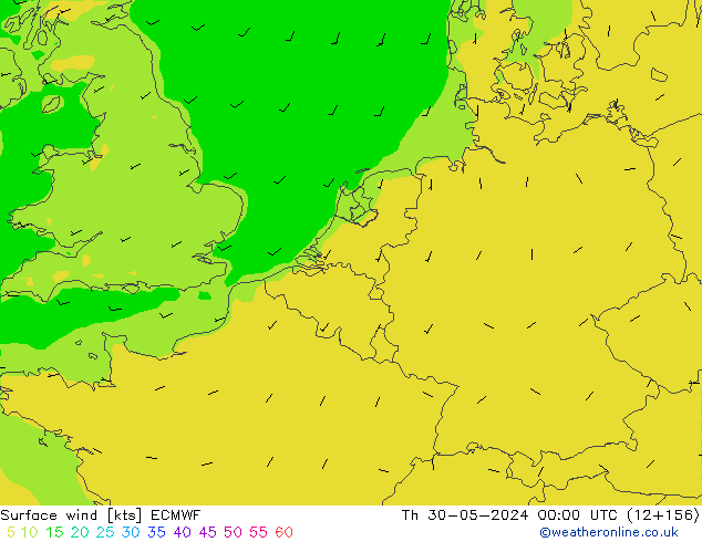 Rüzgar 10 m ECMWF Per 30.05.2024 00 UTC