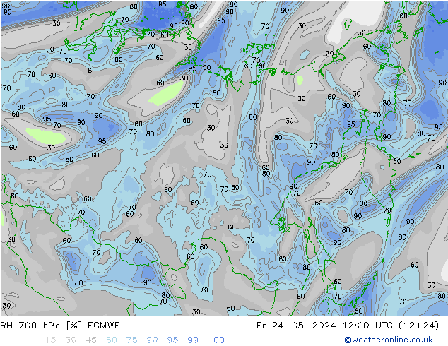 RH 700 hPa ECMWF  24.05.2024 12 UTC