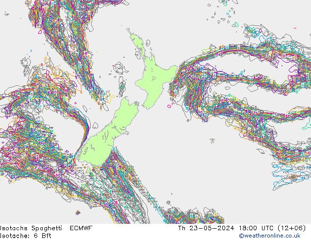 Isotachs Spaghetti ECMWF Th 23.05.2024 18 UTC