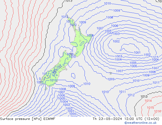 Surface pressure ECMWF Th 23.05.2024 12 UTC