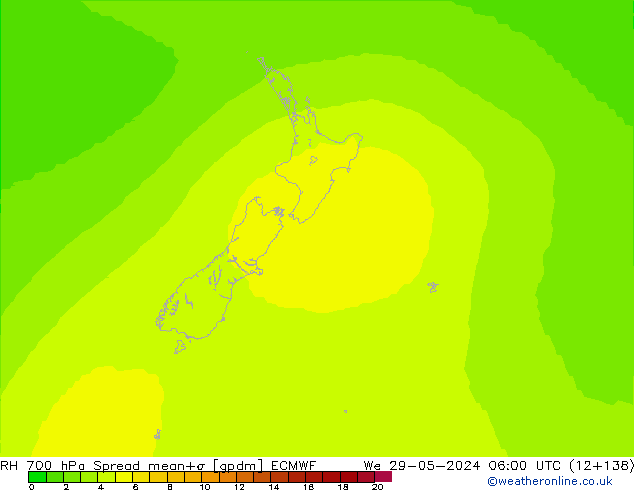 RH 700 hPa Spread ECMWF St 29.05.2024 06 UTC