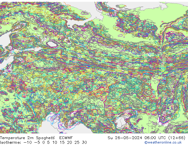Temperatuurkaart Spaghetti ECMWF zo 26.05.2024 06 UTC