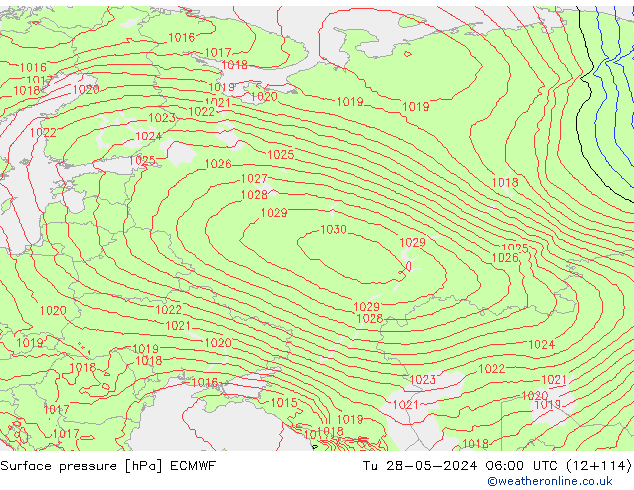 Surface pressure ECMWF Tu 28.05.2024 06 UTC