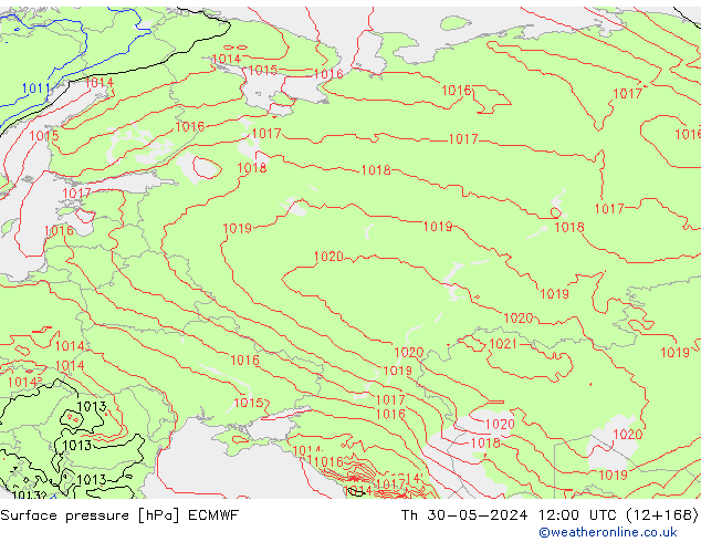 Bodendruck ECMWF Do 30.05.2024 12 UTC