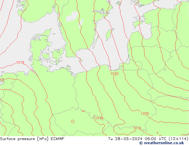 Yer basıncı ECMWF Sa 28.05.2024 06 UTC