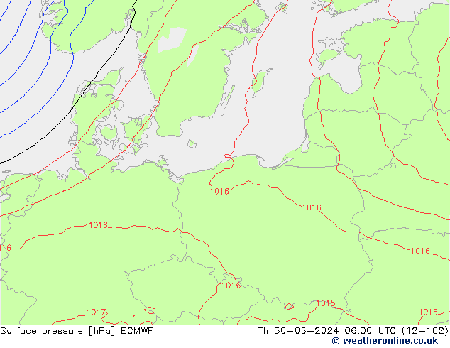 Surface pressure ECMWF Th 30.05.2024 06 UTC