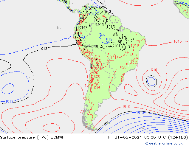 Bodendruck ECMWF Fr 31.05.2024 00 UTC