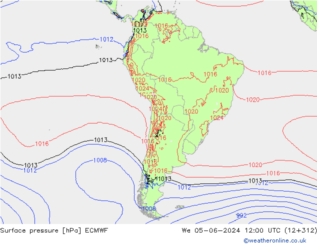 Yer basıncı ECMWF Çar 05.06.2024 12 UTC