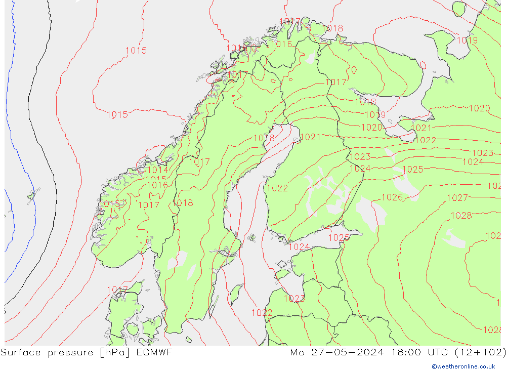 Yer basıncı ECMWF Pzt 27.05.2024 18 UTC