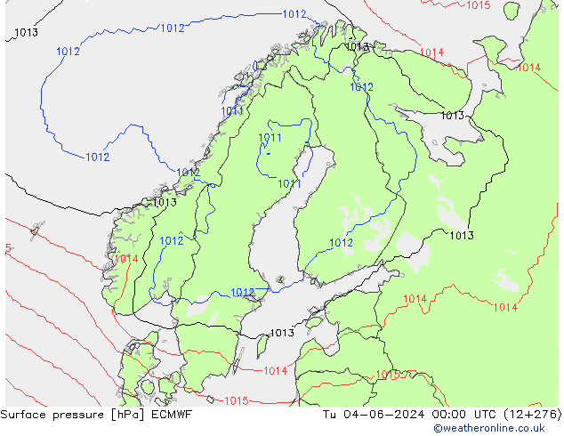 ciśnienie ECMWF wto. 04.06.2024 00 UTC