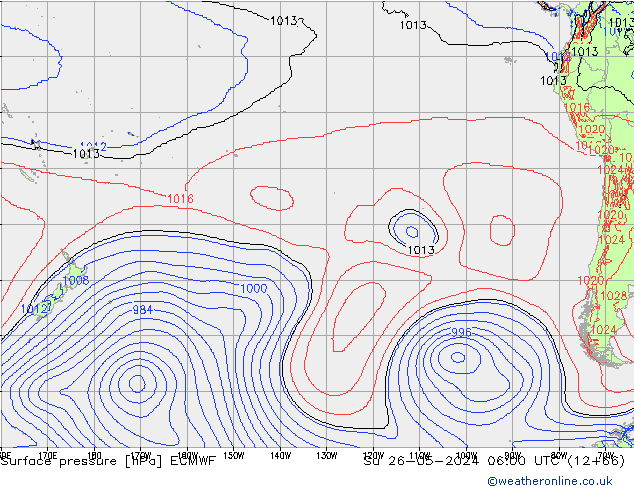 Yer basıncı ECMWF Paz 26.05.2024 06 UTC