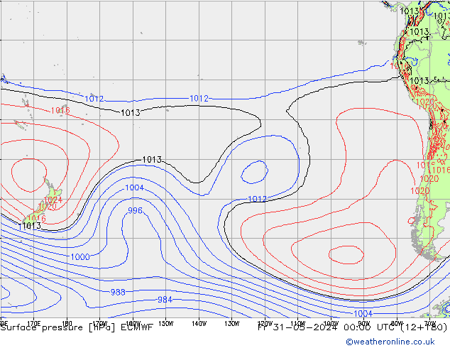 Atmosférický tlak ECMWF Pá 31.05.2024 00 UTC