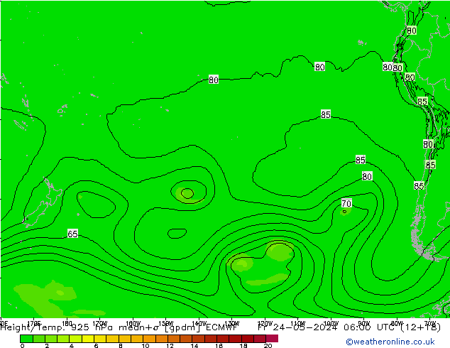 Height/Temp. 925 гПа ECMWF пт 24.05.2024 06 UTC