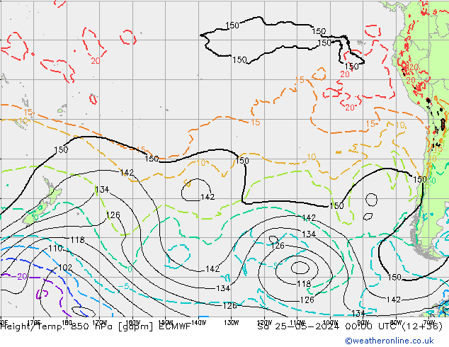 Height/Temp. 850 hPa ECMWF  25.05.2024 00 UTC