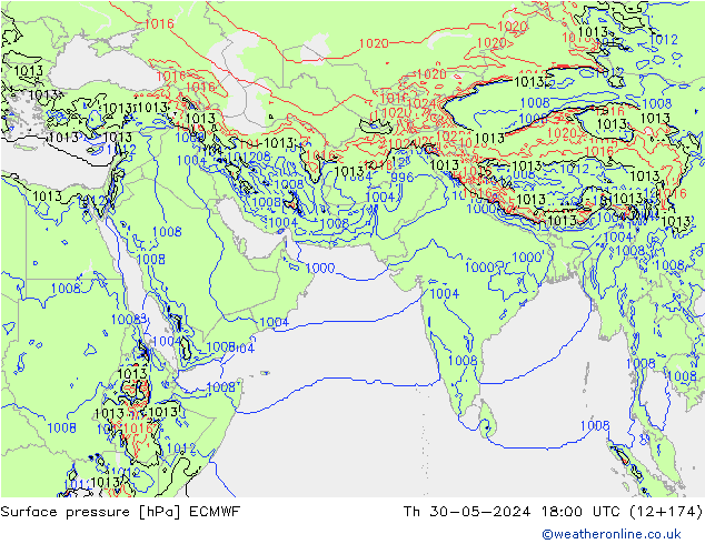 Surface pressure ECMWF Th 30.05.2024 18 UTC