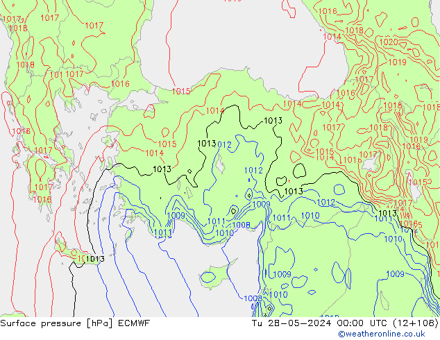 приземное давление ECMWF вт 28.05.2024 00 UTC