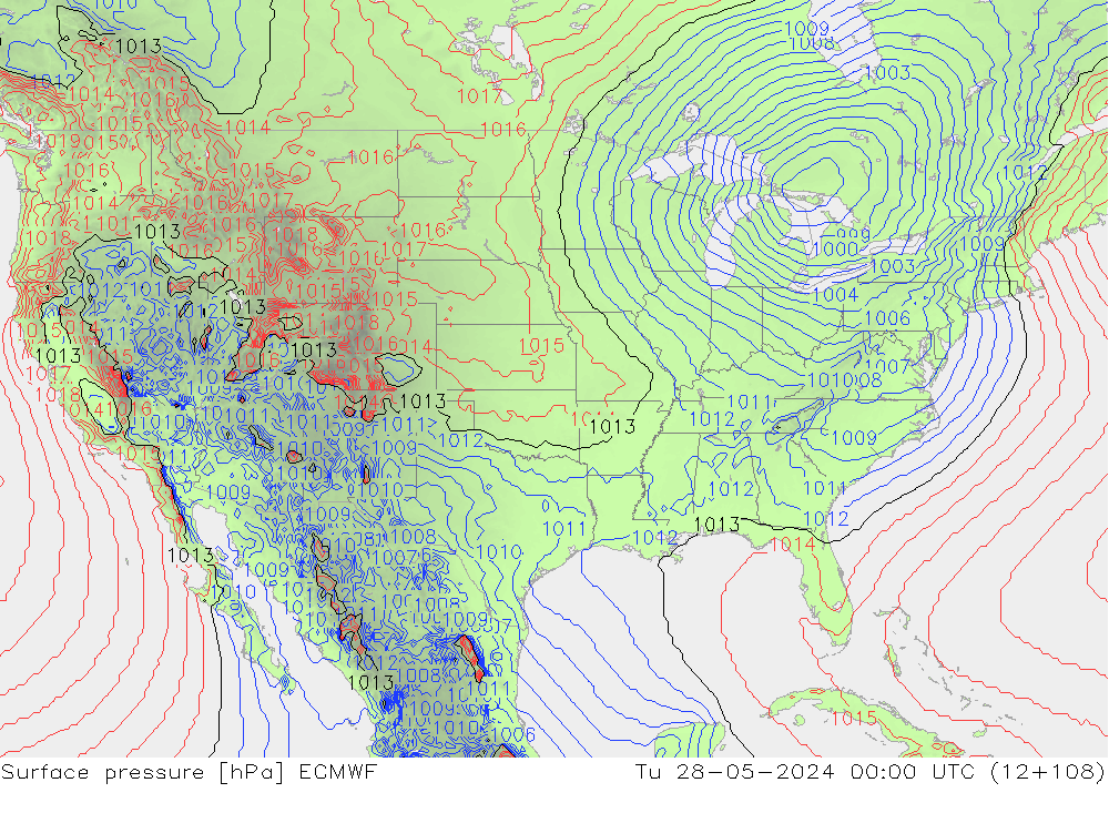 ciśnienie ECMWF wto. 28.05.2024 00 UTC