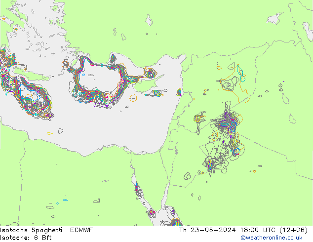 Isotachen Spaghetti ECMWF do 23.05.2024 18 UTC