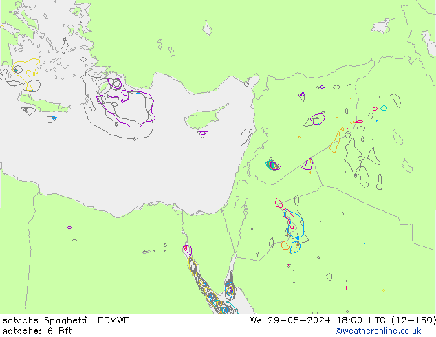 Isotachs Spaghetti ECMWF mer 29.05.2024 18 UTC