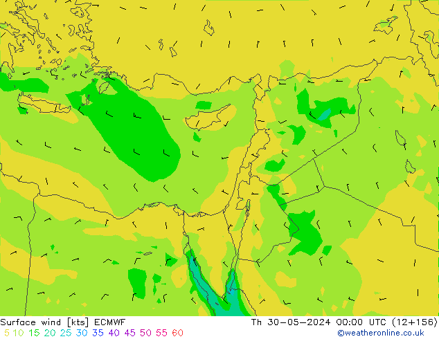 ветер 10 m ECMWF чт 30.05.2024 00 UTC