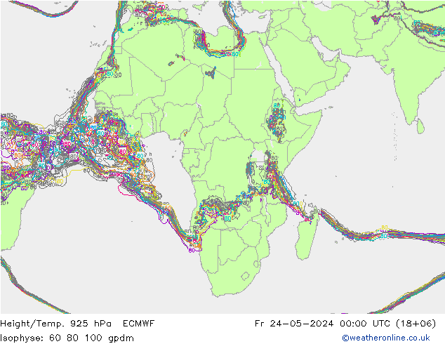 Height/Temp. 925 гПа ECMWF пт 24.05.2024 00 UTC