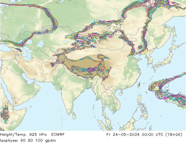 Height/Temp. 925 hPa ECMWF  24.05.2024 00 UTC