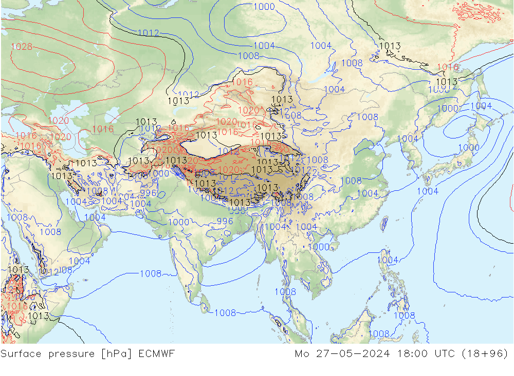 pression de l'air ECMWF lun 27.05.2024 18 UTC