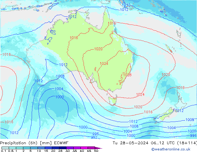 Yağış (6h) ECMWF Sa 28.05.2024 12 UTC