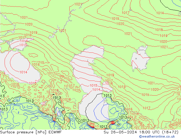 Surface pressure ECMWF Su 26.05.2024 18 UTC