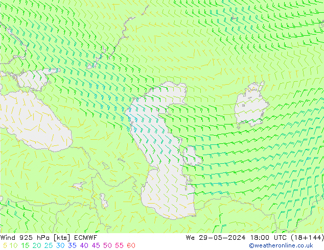 Wind 925 hPa ECMWF We 29.05.2024 18 UTC