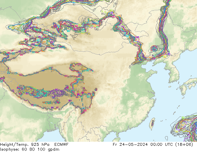 Height/Temp. 925 hPa ECMWF 星期五 24.05.2024 00 UTC