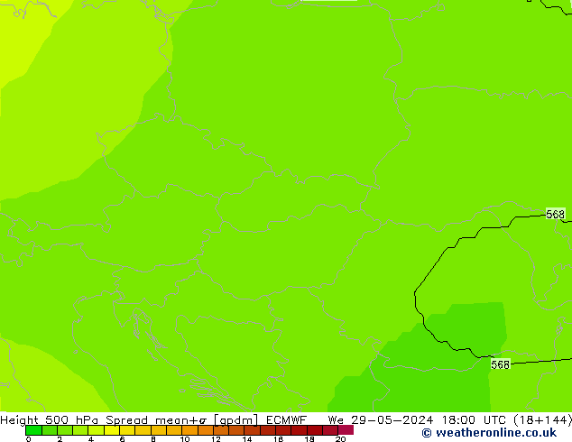 Height 500 hPa Spread ECMWF We 29.05.2024 18 UTC