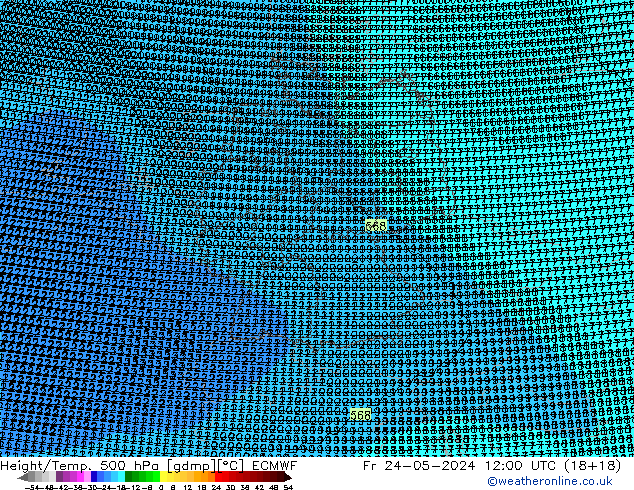 Height/Temp. 500 hPa ECMWF  24.05.2024 12 UTC