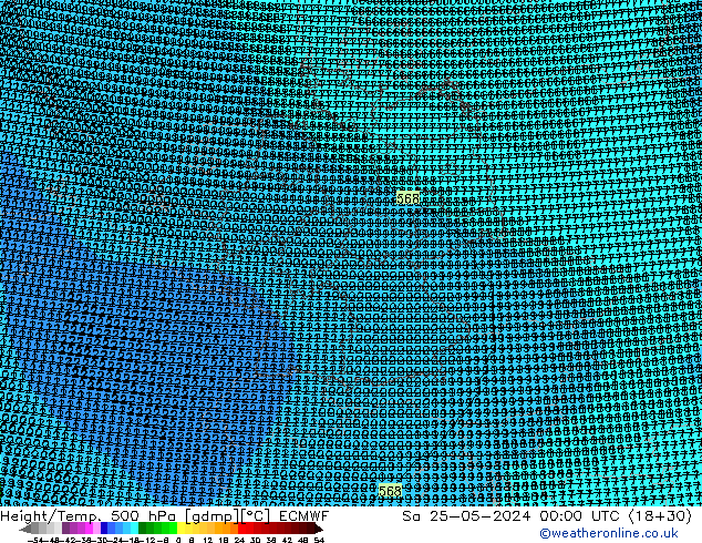 Height/Temp. 500 hPa ECMWF Sa 25.05.2024 00 UTC