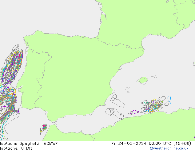 Izotacha Spaghetti ECMWF pt. 24.05.2024 00 UTC