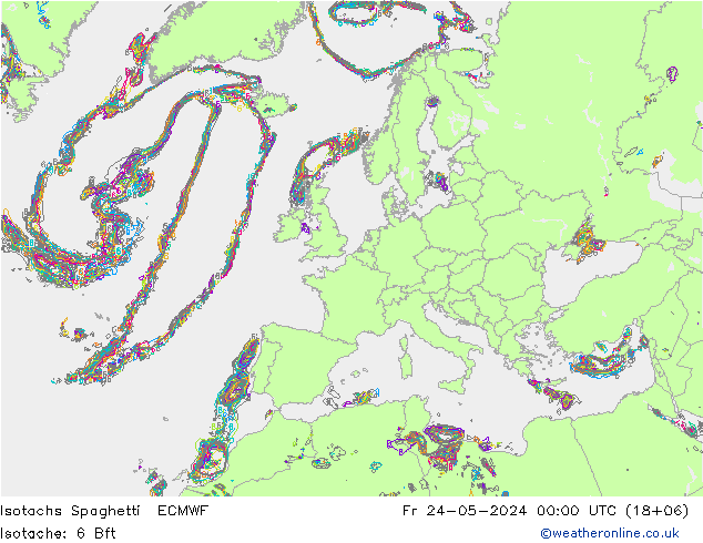 Isotaca Spaghetti ECMWF vie 24.05.2024 00 UTC