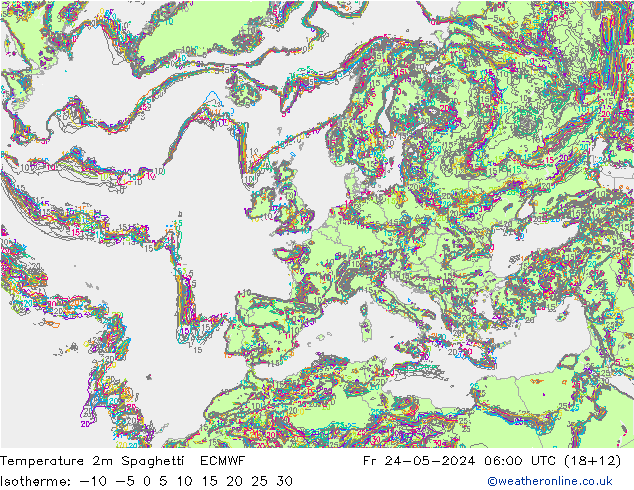 Temperaturkarte Spaghetti ECMWF Fr 24.05.2024 06 UTC