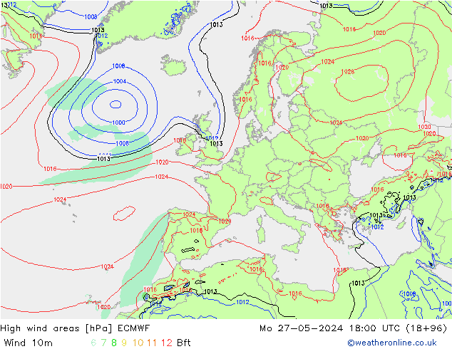 Windvelden ECMWF ma 27.05.2024 18 UTC