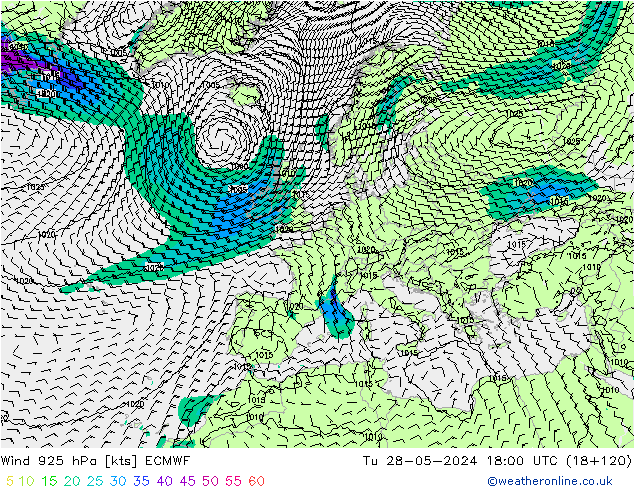  925 hPa ECMWF  28.05.2024 18 UTC