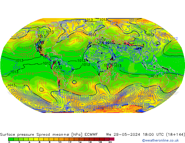 Bodendruck Spread ECMWF Mi 29.05.2024 18 UTC