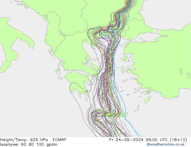 Height/Temp. 925 hPa ECMWF ven 24.05.2024 06 UTC