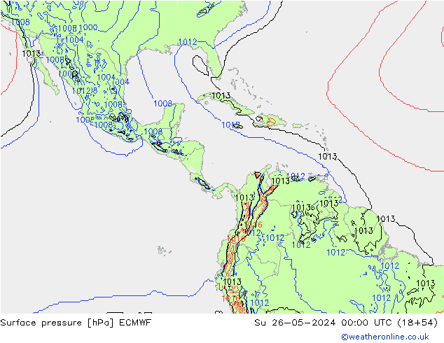 Yer basıncı ECMWF Paz 26.05.2024 00 UTC