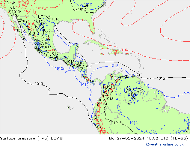 Luchtdruk (Grond) ECMWF ma 27.05.2024 18 UTC