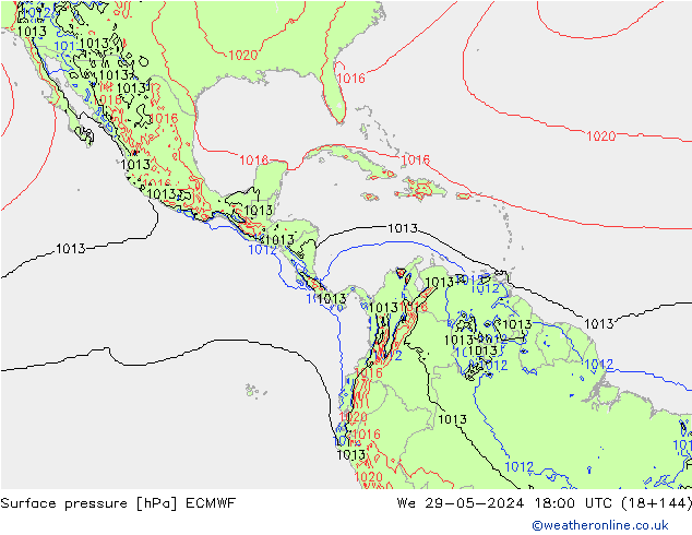 ciśnienie ECMWF śro. 29.05.2024 18 UTC