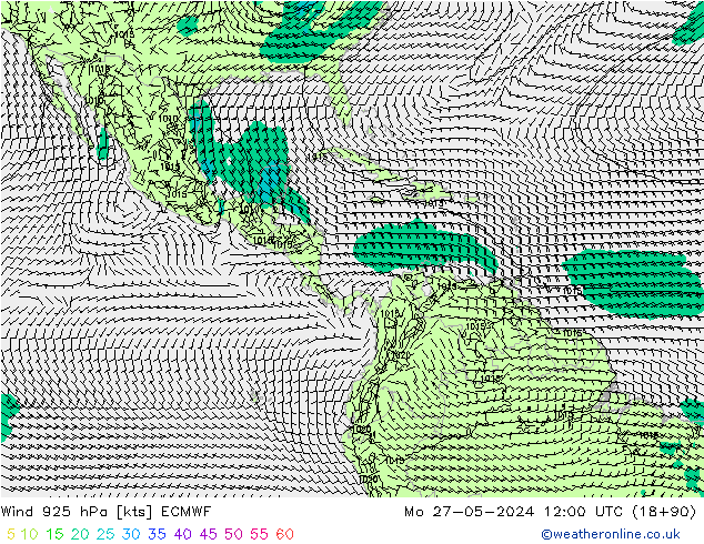 Wind 925 hPa ECMWF ma 27.05.2024 12 UTC