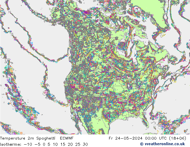 Temperaturkarte Spaghetti ECMWF Fr 24.05.2024 00 UTC